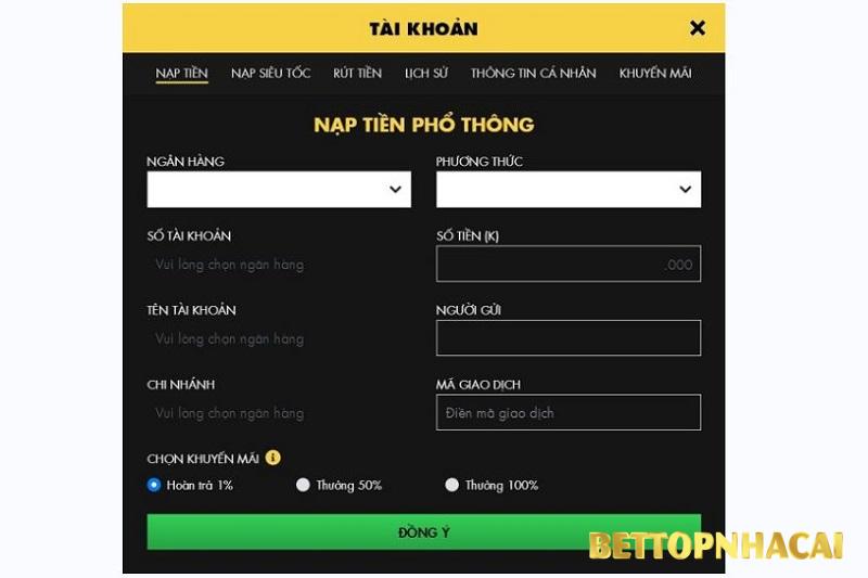 Cách để nạp tiền vào tài khoản cá cược nhà cái 11Bet?