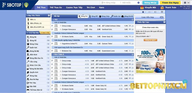 Chơi cá cược thể thao tại Sbotop như thế nào?