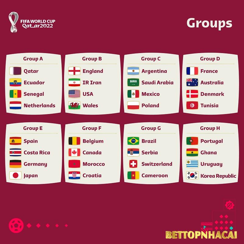 32 đội tham gia World Cup 2022